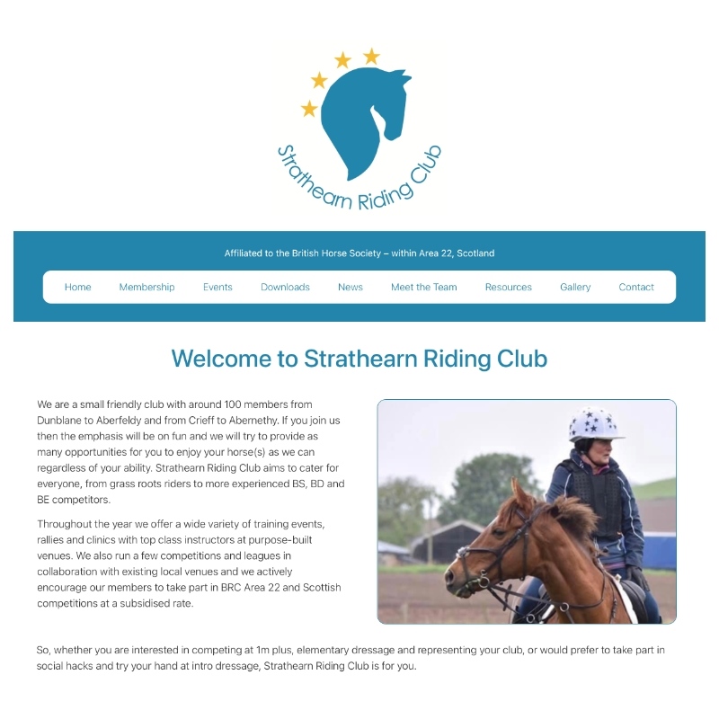 Perthshire Websites Gallery - Strathearn Riding Club