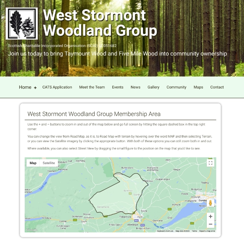 Perthshire Websites Gallery - West Stormont Woodland Group